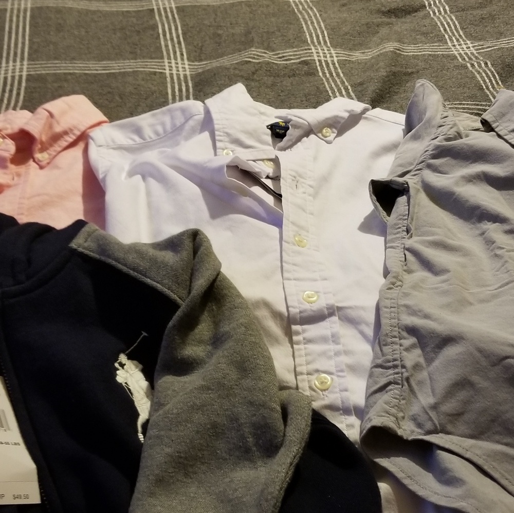 Boys sz 7 polo shirts and a hoodie jacket